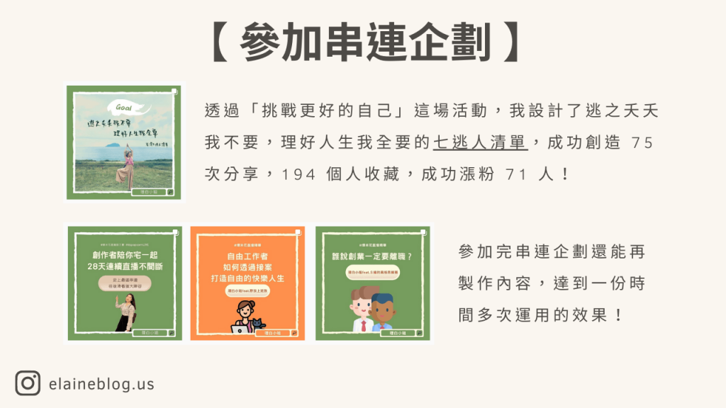 參加串連企劃